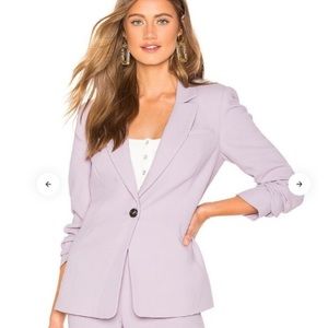1. State Purple Lilac Crepe Single Breasted One Button Oversized Blazer